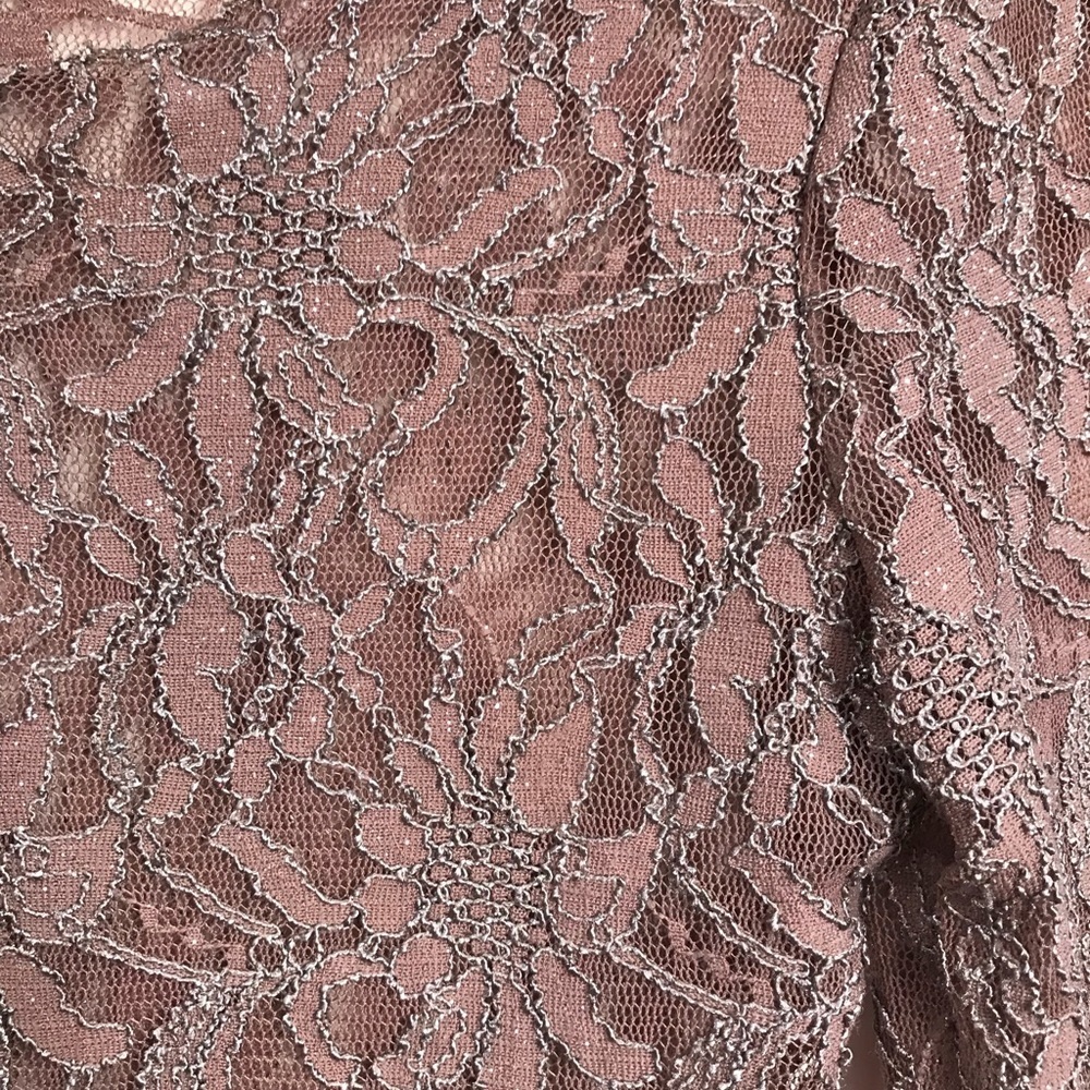 BKE Buckle Lace Top Womens 3/4‎ Length Sleeve Minimal Brown Size Small - Picture 4 of 5